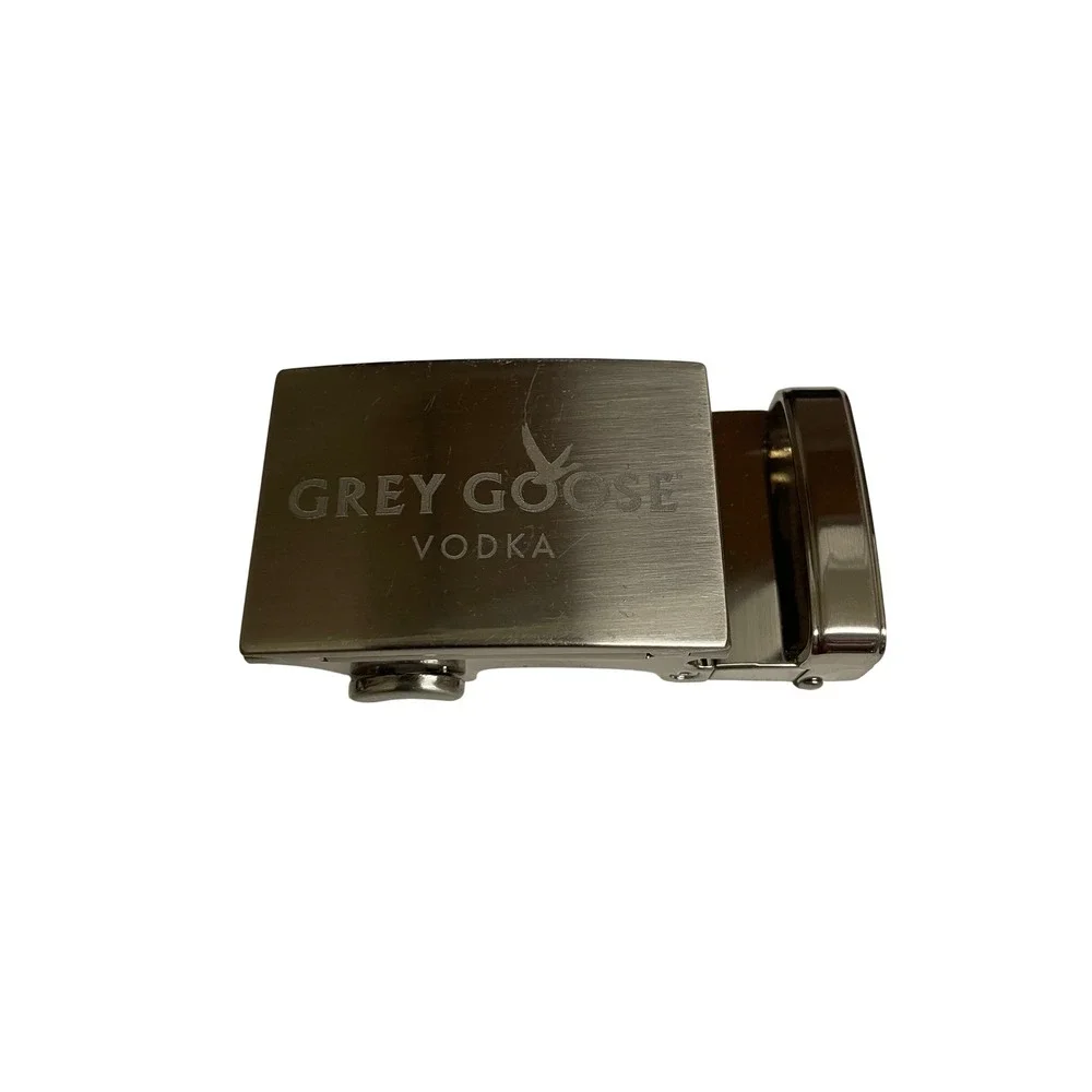 Grey Goose Vodka Nexbelt Ratchet Belt Buckle Silver Tone Metal Promotional Logo